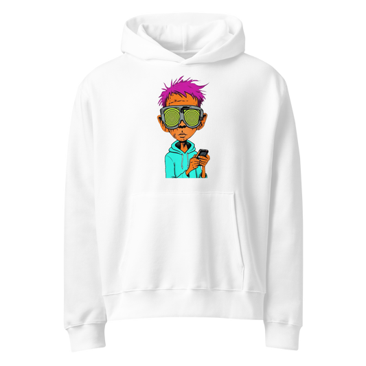 Crypto Boy white Graphic Hoodie