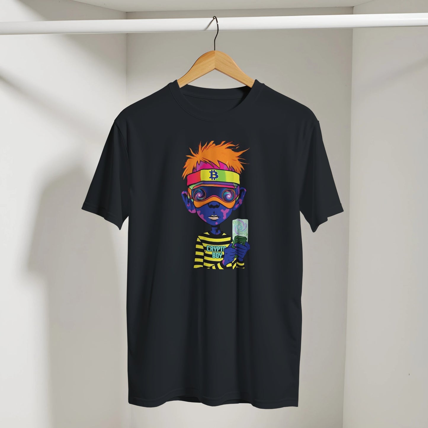 black graphic crypto t-shirt