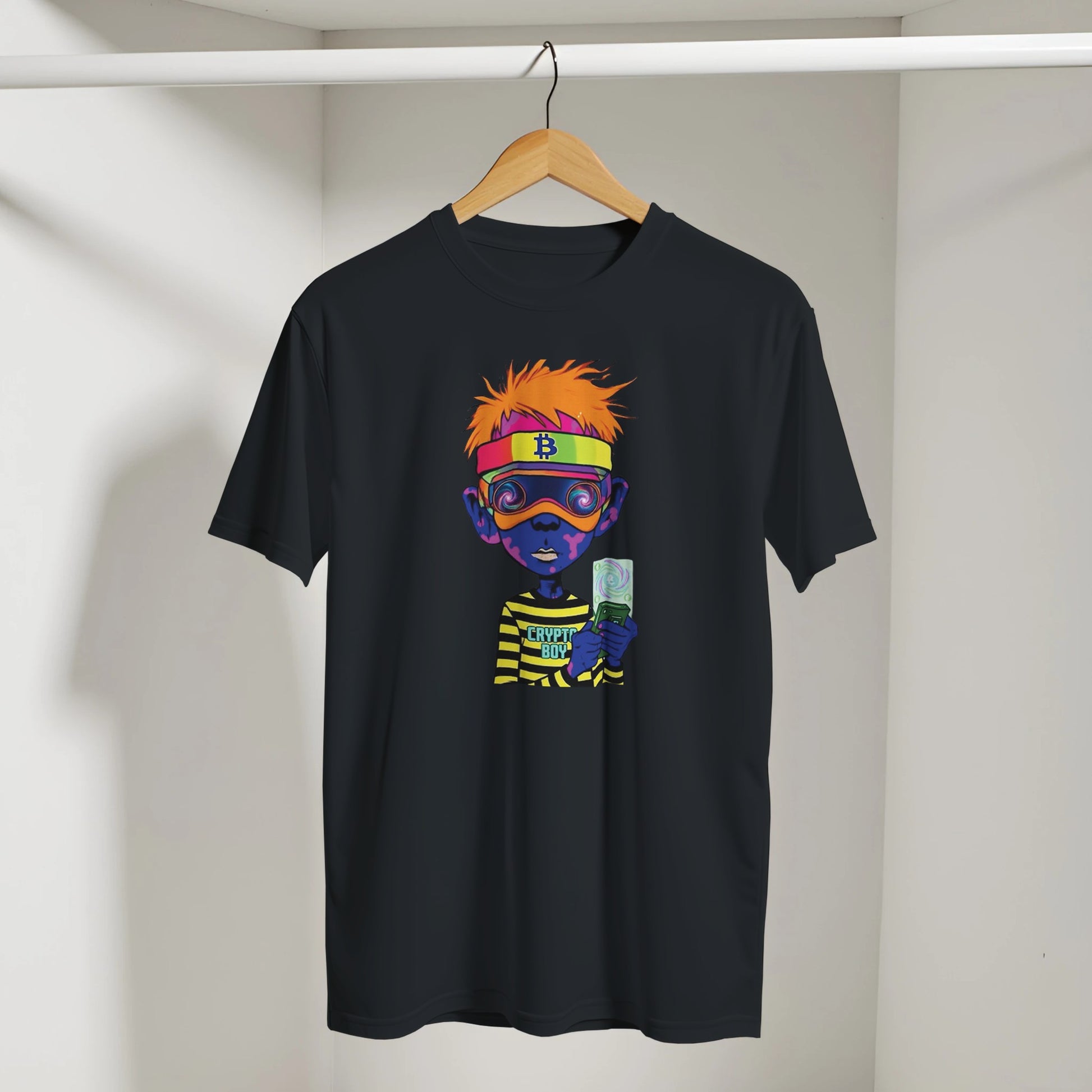 black graphic crypto t-shirt
