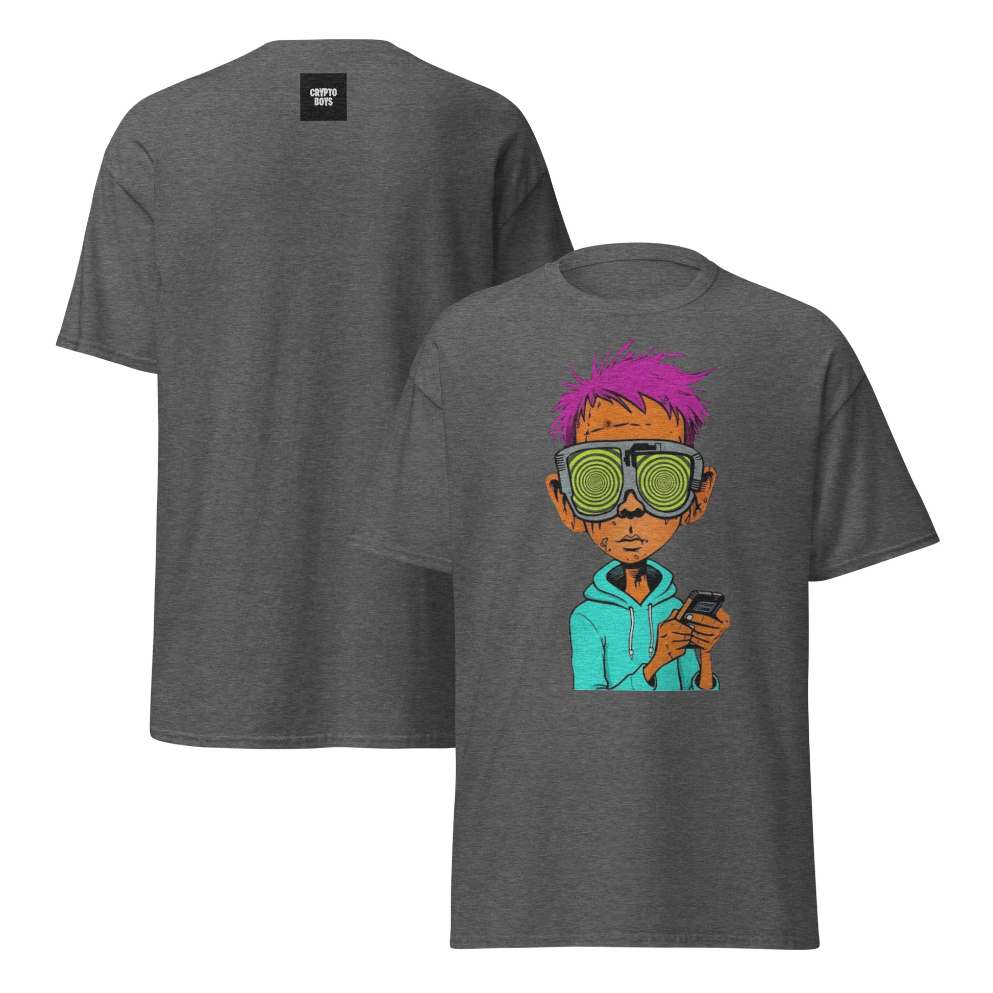 crypto boy graphic t-shirt