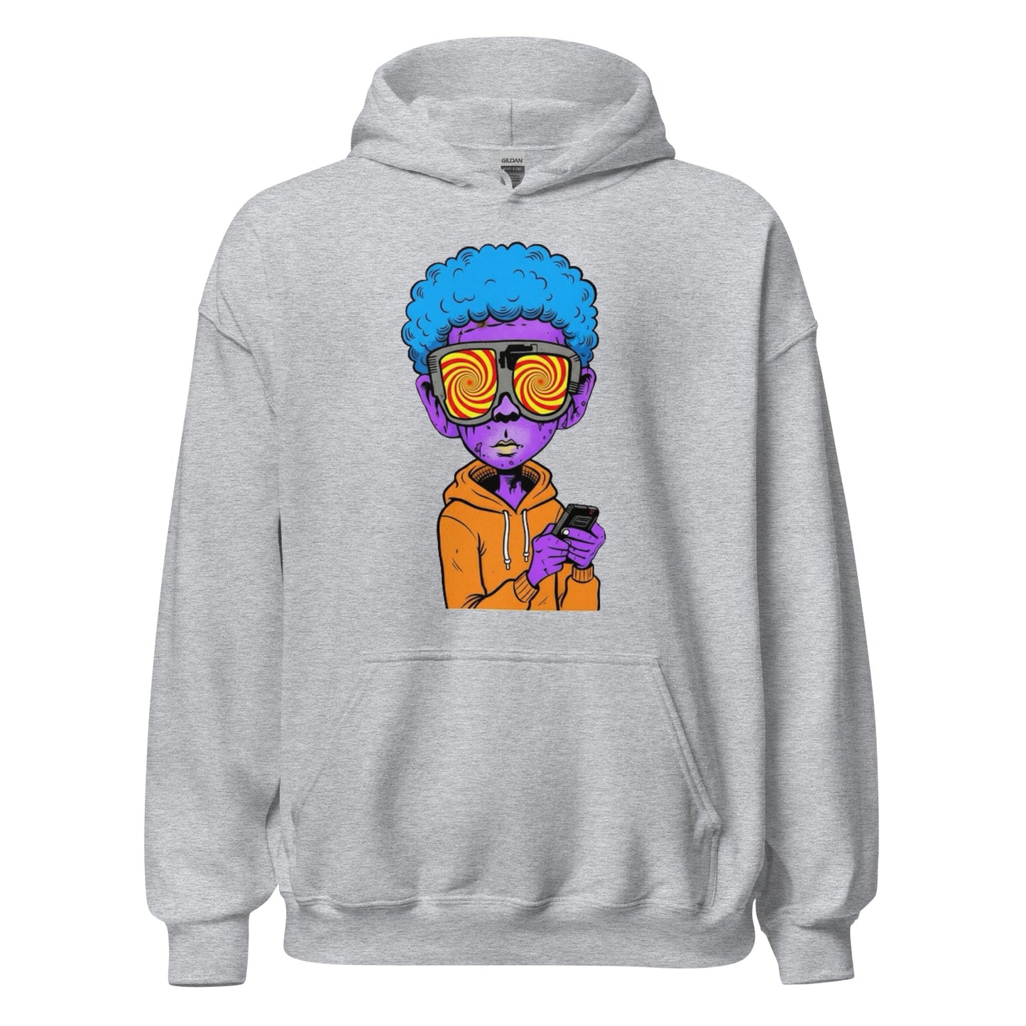 Grey Men Graphic Hoodie