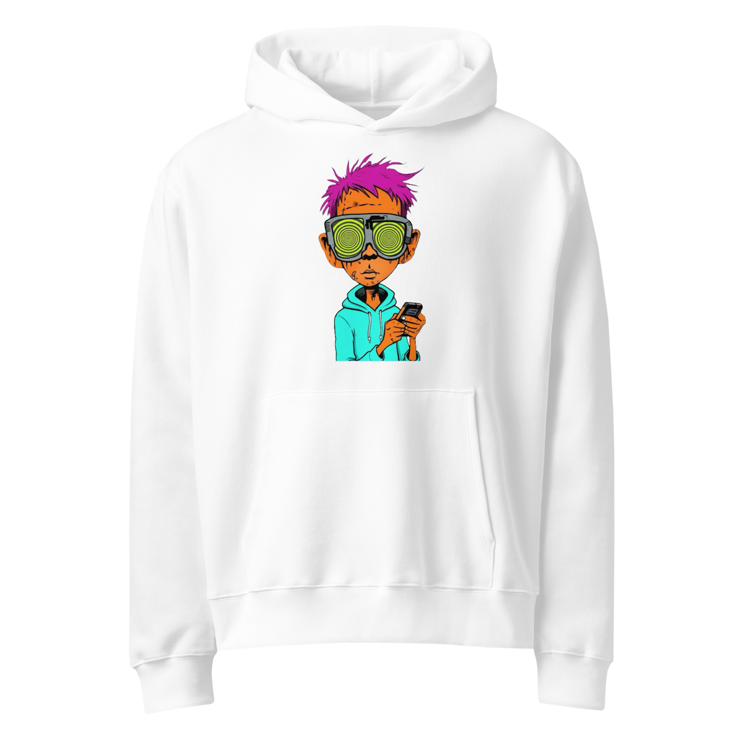 Crypto Boy white Graphic Hoodie