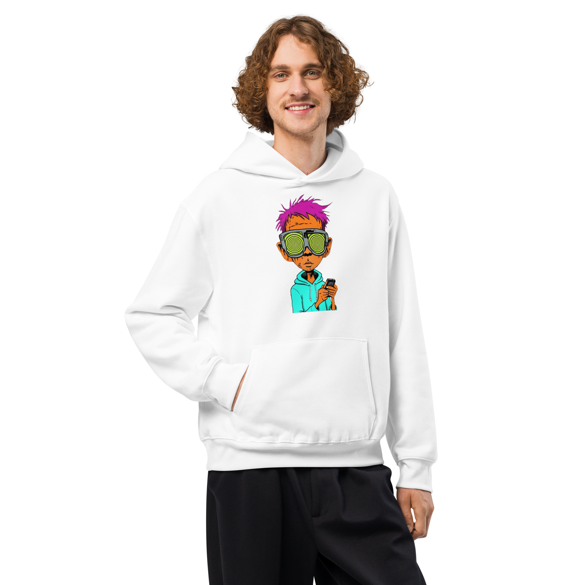 white men's graphic hoodie